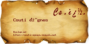 Csuti Ágnes névjegykártya